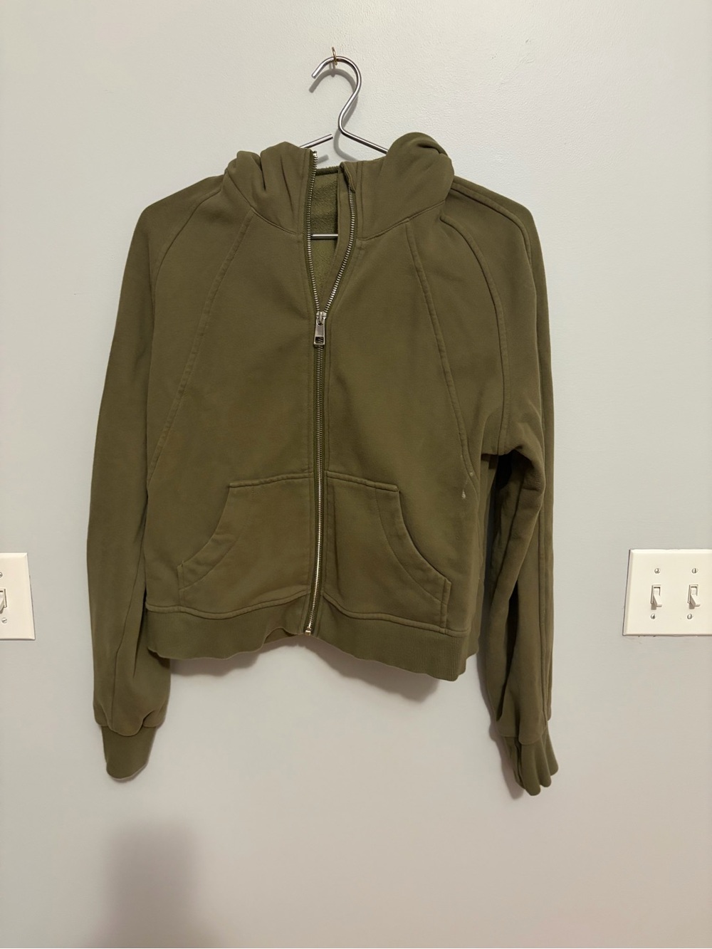 Women’s Olive Green Zip-Up Hoodie Jacket